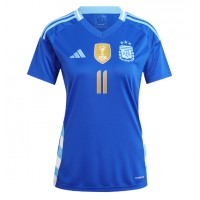 Camiseta Argentina Angel Di Maria #11 Segunda Equipación Replica Copa America 2024 para mujer mangas cortas